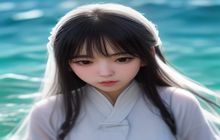 空之色水之色女主角桐岛凛人物形象，活泼少女笑容明朗，短发造型充满活力，与作品整体忧郁基调形成对比