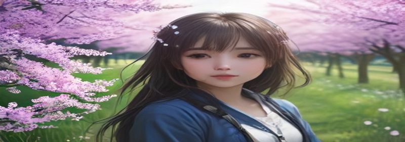 Clannad视觉小说封面风格图，春日樱花飘落的校园场景，温暖橘色光线，与空之色水之色同属Key社情感叙事流派